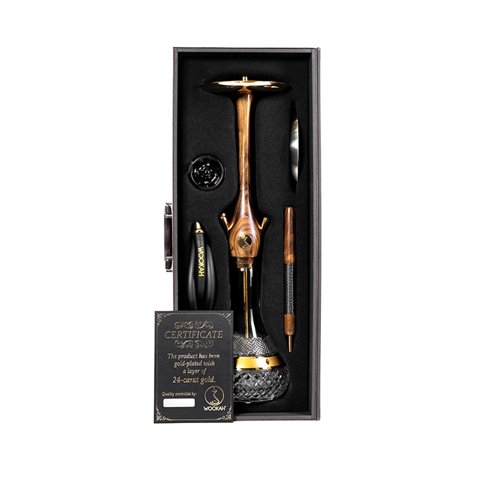 Shisha Wookah Gold 24K Walnut Amber Gold - obrazek 2