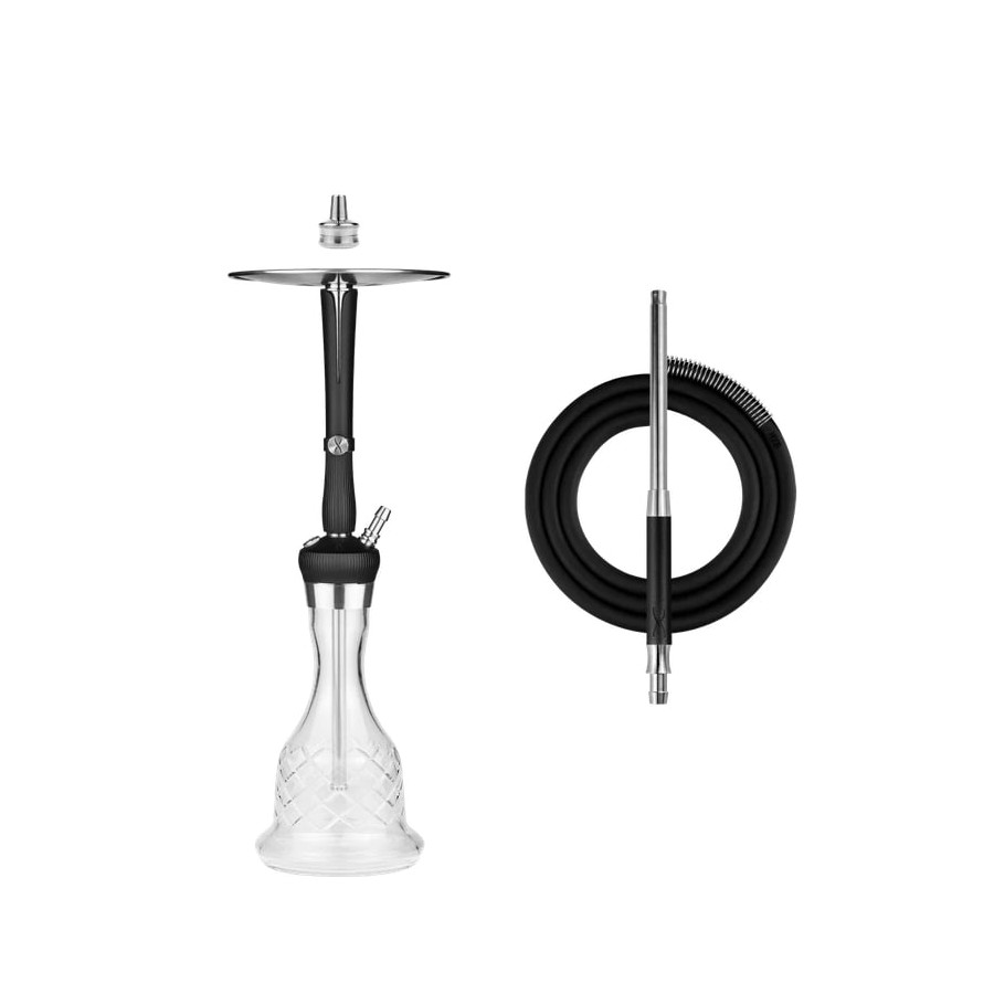 Shisha Hoob Enzo Black x Stainless Steel + Dzban