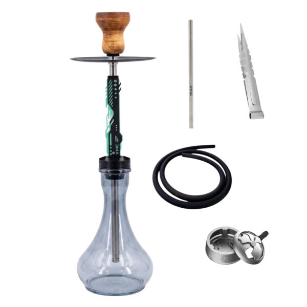 Shisha Y.K.A.P. Neo Mod Green Full Set Drop Grey Smoky