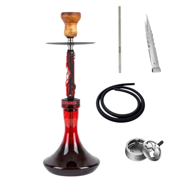Shisha Y.K.A.P. Neo Mod Red Full Set Classic Red Smoky
