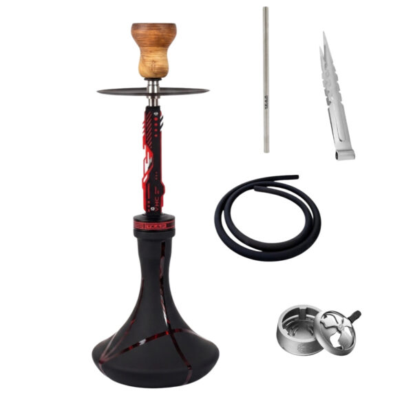 Shisha Y.K.A.P. Neo Mod Red Full Set Classic Red Stripe