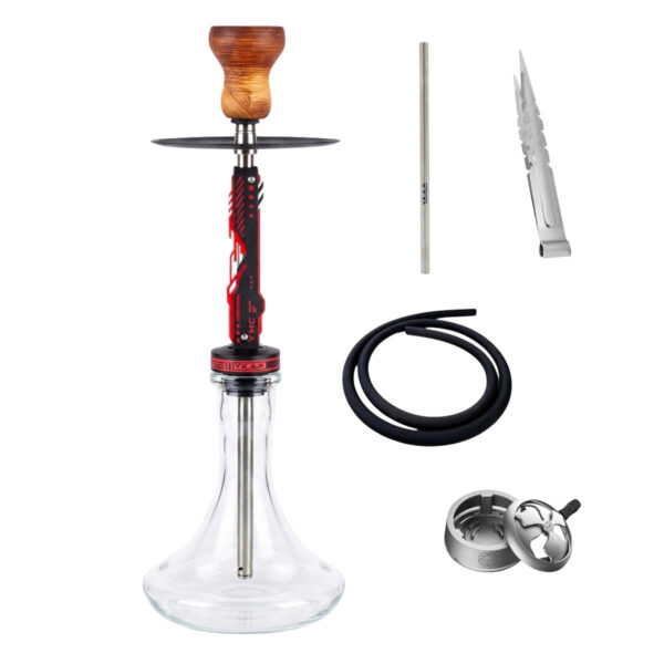 Shisha Y.K.A.P. Neo Mod Red Full Set Classic Transparent