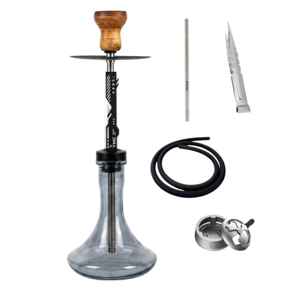 Shisha Y.K.A.P. Neo Mod White Full Set Classic Grey Smoky