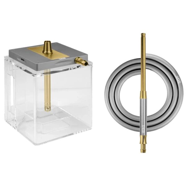 Shisha Hoob Atom Space Gray x Gold x Clear